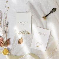 Carte de Mariage de bouquet séché romantique