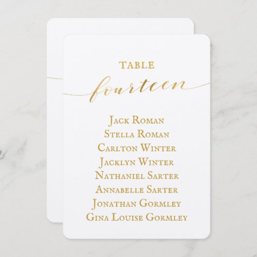 Carte de Mariage de calligraphie or (Devant / Derrière)