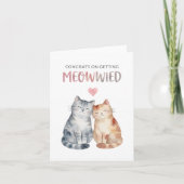 Carte de mariage de chats mignons engagement (Devant)