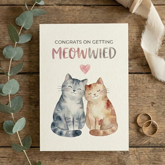 Carte de mariage de chats mignons engagement