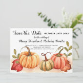 Carte de Mariage de Citrouilles d'Automne Save the (Debout devant)