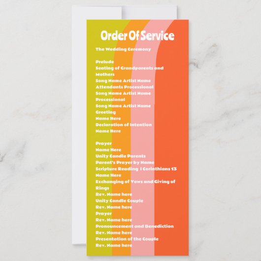 Carte de Mariage de commande de service Retro Citr (Devant)