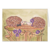 Carte de mariage de couples de hérisson (Devant horizontal)