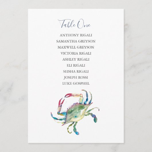 Carte de Mariage de crabe côtier (Devant)