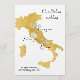 Carte de mariage de destination Bienvenue en Itali
