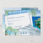 Carte de mariage de destination de croisière marit (Devant / Derrière)