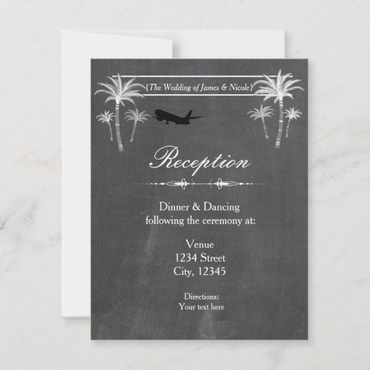 Carte de mariage de destination de voyage à la cra (Devant)