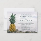 Carte de mariage de destination Pineapple Tropical (Devant)