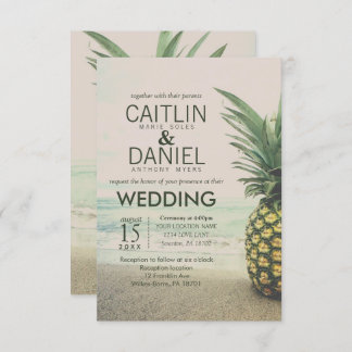 Carte de mariage de destination Pineapple Tropical