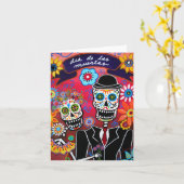 CARTE DE MARIAGE DE DIA DE LOS MUERTOS (Fleur jaune)