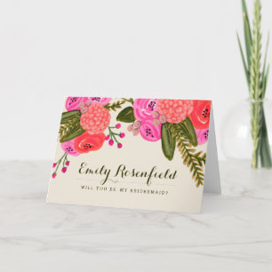 Carte de mariage de jardin vintage