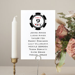Carte de Mariage de jeton Vegas Black Poker