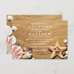 Carte de Mariage de la mer d'étoiles de plage mode
