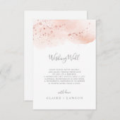 Carte de Mariage de l'Aquarelle or rose (Devant / Derrière)