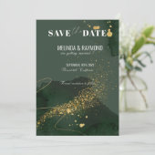 Carte de mariage de luxe pour annoncer la date de  (Debout devant)