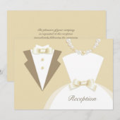 Carte de Mariage de mariage et de chambre uniqueme (Devant / Derrière)