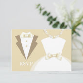 Carte de Mariage de mariée et de mariée RSVP avec  (Debout devant)