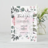 Carte de mariage de Merci de fleurs d'aquarelle ru (Debout devant)
