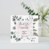 Carte de mariage de Merci de fleurs d'aquarelle ru (Debout devant)
