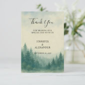 Carte de mariage de Merci de forêt de pins d'aquar (Debout devant)