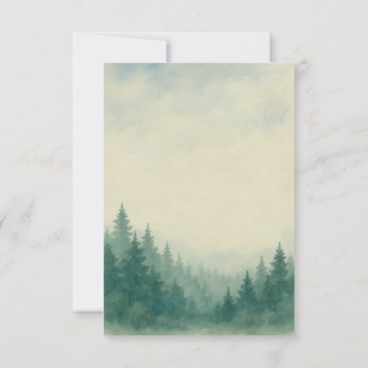 Carte de mariage de Merci de forêt de pins d'aquar (Dos)