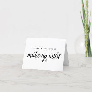 Carte de Mariage de Merci de script noir maquillag