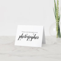 Carte de Mariage de Merci de script noir photograp