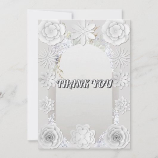Carte de Mariage de Merci de texture florale intég (Devant)