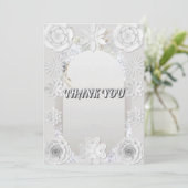 Carte de Mariage de Merci de texture florale intég (Debout devant)