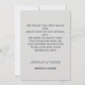 Carte de Mariage de Merci de texture florale intég (Dos)