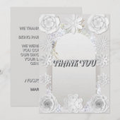 Carte de Mariage de Merci de texture florale intég (Devant / Derrière)