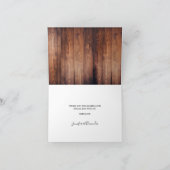 Carte de mariage de Merci feuille rustique (Intérieur)