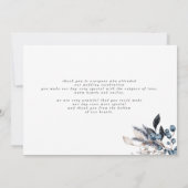 Carte de Mariage de Merci Floral hiver gelé (Dos)