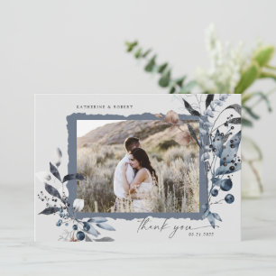 Carte de Mariage de Merci Floral hiver gelé