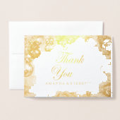 Carte de Mariage de MERCI FOIL de Noël blanc (Devant avec enveloppe)