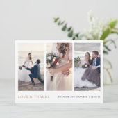 Carte de Mariage de Merci multi-photo simple et mo (Debout devant)