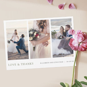 Carte de Mariage de Merci multi-photo simple et mo
