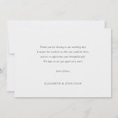 Carte de Mariage de Merci multi-photo simple et mo (Dos)