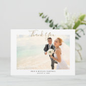 Carte de Mariage de Merci photo de script or moder (Debout devant)