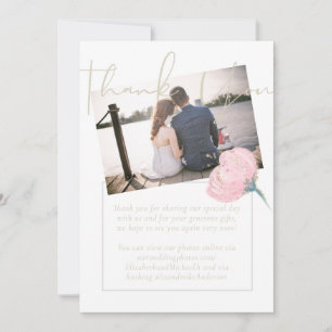 Carte de Mariage de Merci photo en or rose