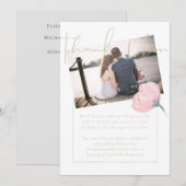Carte de Mariage de Merci photo en or rose (Devant / Derrière)