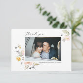 Carte de Mariage de Merci photo Floral doux (Debout devant)