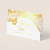 Carte de Mariage de MERCI romantique Tropical FOIL (Devant)
