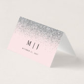 Carte de Mariage de Parties scintillant rose et ar (Back)
