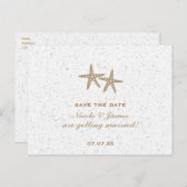 Carte de mariage de plage à deux étoiles de mer Sa (Devant / Derrière)