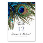 Carte de Mariage de plumes turquoise Marine Peacoc (Dos)