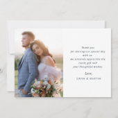 carte de mariage de remerciement minimale (Dos)