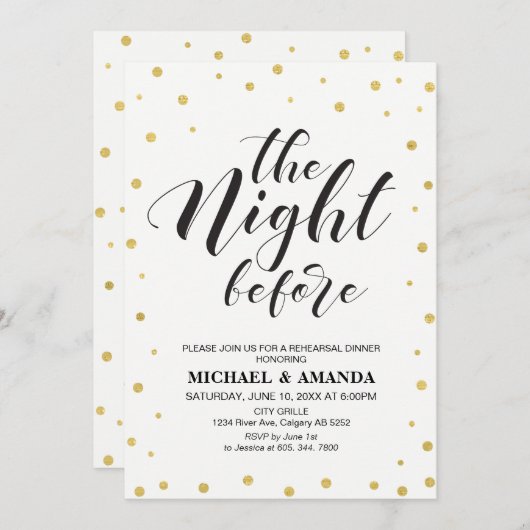 Carte de Mariage de répétition de typographie mode (Devant / Derrière)