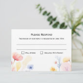Carte de Mariage de réponse RSVP Floral (Debout devant)