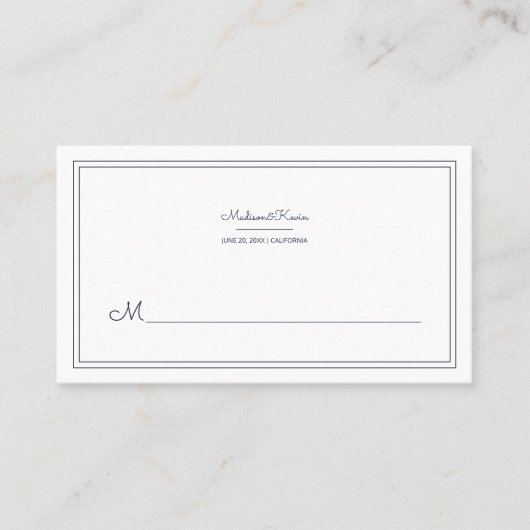 Carte de Mariage de script cursif minimaliste (Devant)